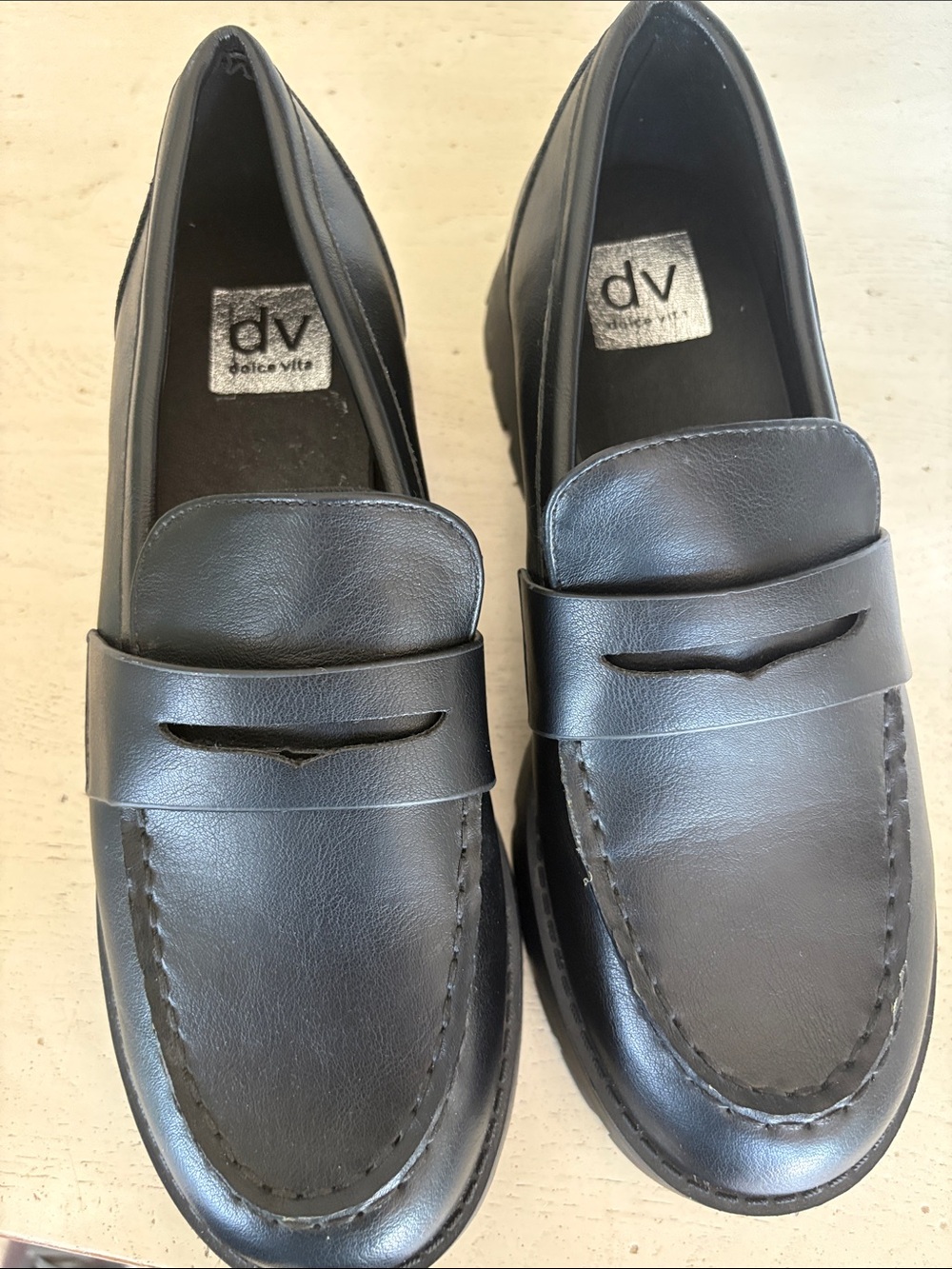 Dolce Vita Black Leather Penny Loafers